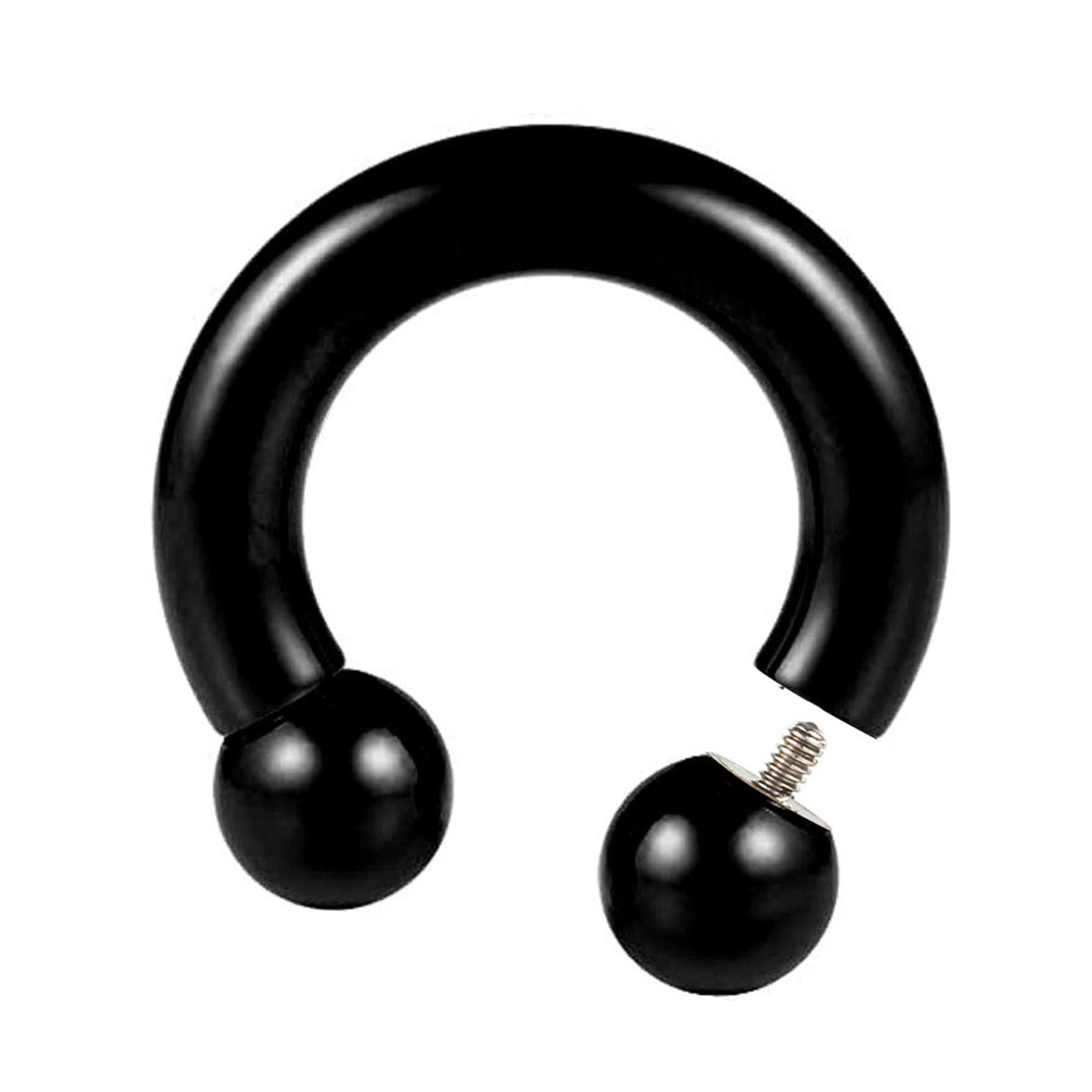 Titanium Black Horseshoe Barbell, Septum Ring - 16G to 00G Internally Threading Septum Jewelry - Body Piercing Nose Piercing, Helix, PA ring