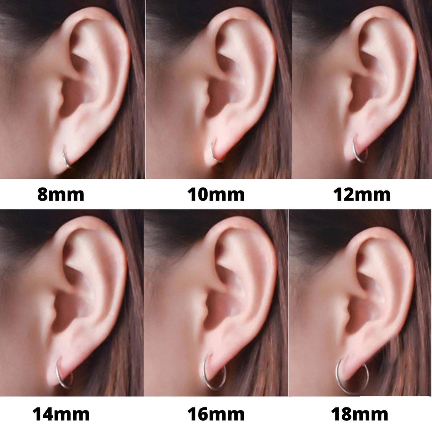 Hoop Earrings Silver - Set of 3 Pairs Hoop Earrings for Women - Comes in Sizes of 10mm, 12mm and 14mm - Silver, Gold, Rose Gold