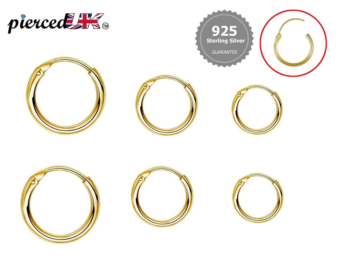 Hoop Earrings Gold - 18K Gold Plated - Hand Crafted and Hand Polished - Packed in a Plush Velvet Bag - See Size Details on the Description
