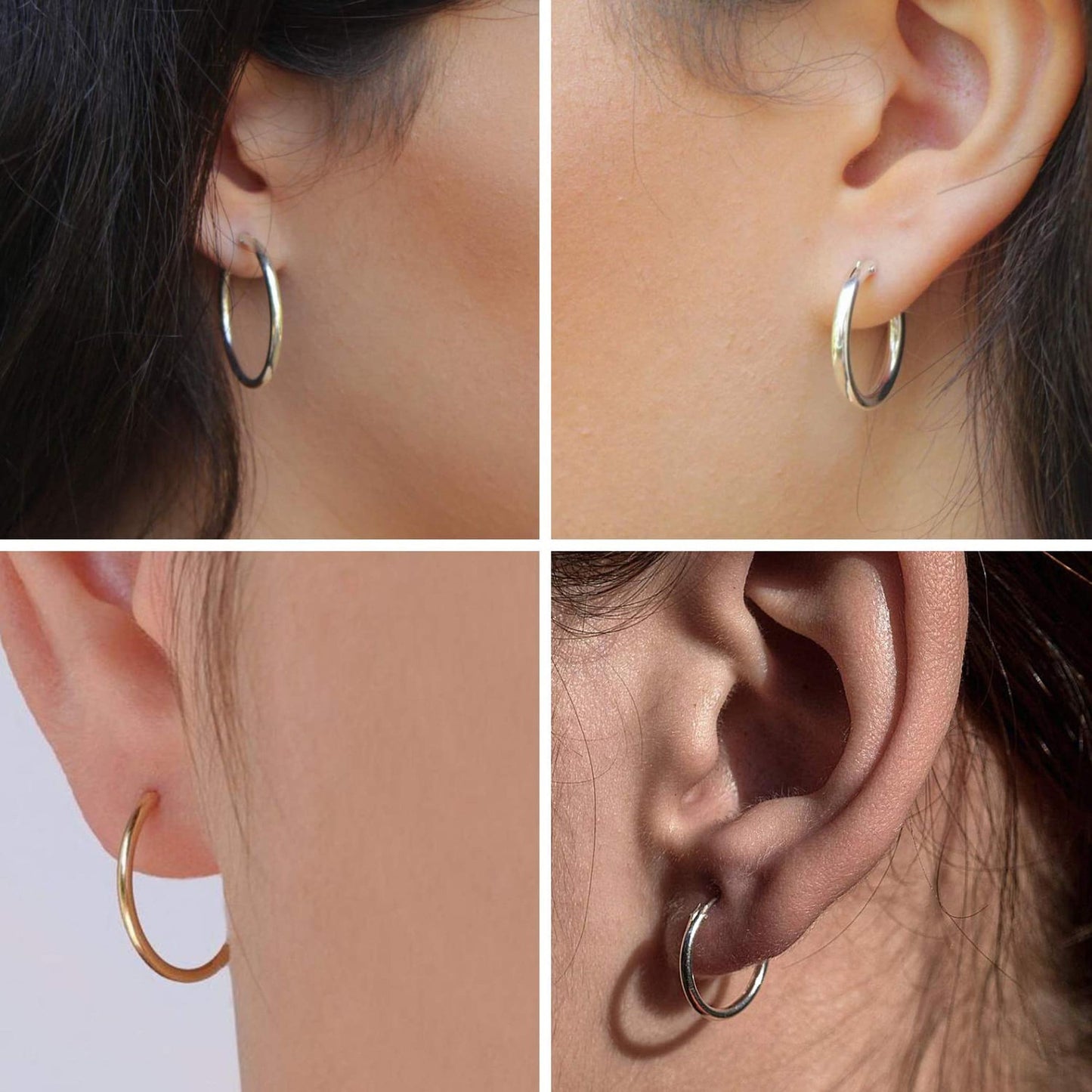 Hoop Earrings Gold - 18K Gold Plated - Hand Crafted and Hand Polished - Packed in a Plush Velvet Bag - See Size Details on the Description