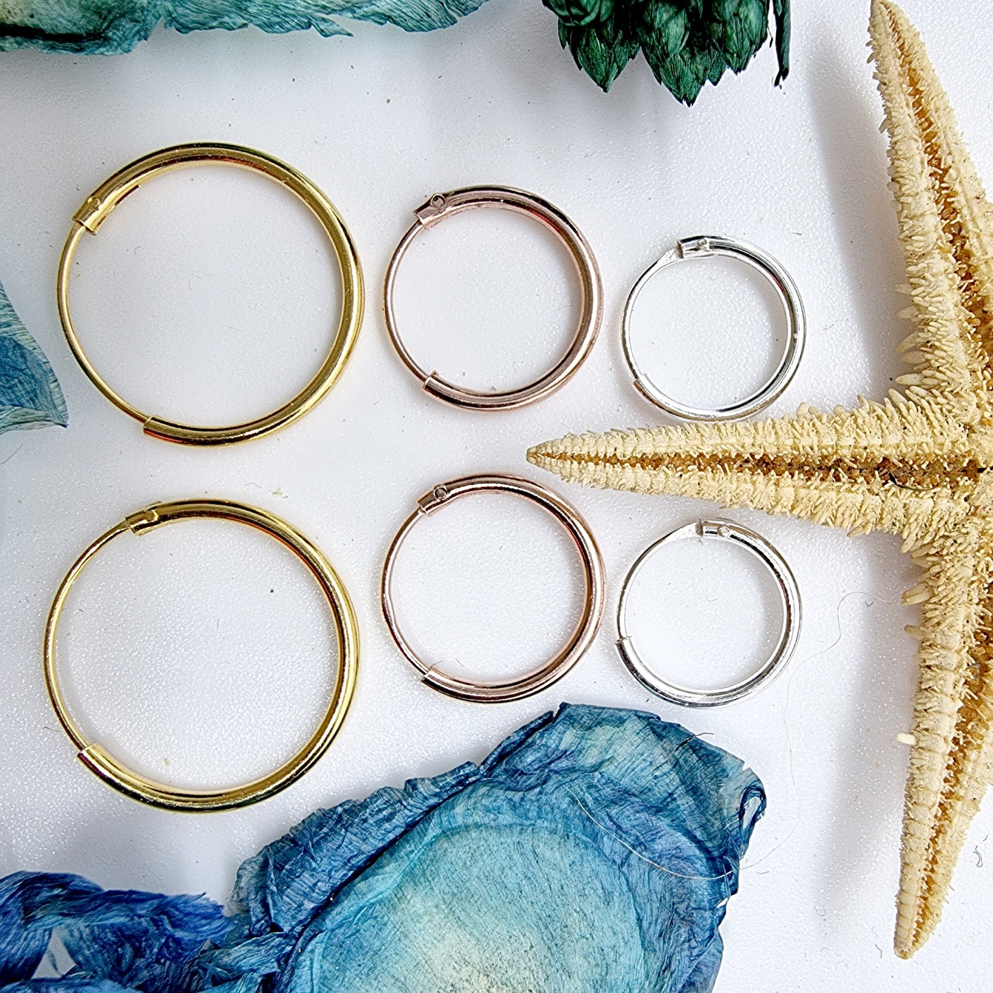 Hoop Earrings Gold - 18K Gold Plated - Hand Crafted and Hand Polished - Packed in a Plush Velvet Bag - See Size Details on the Description