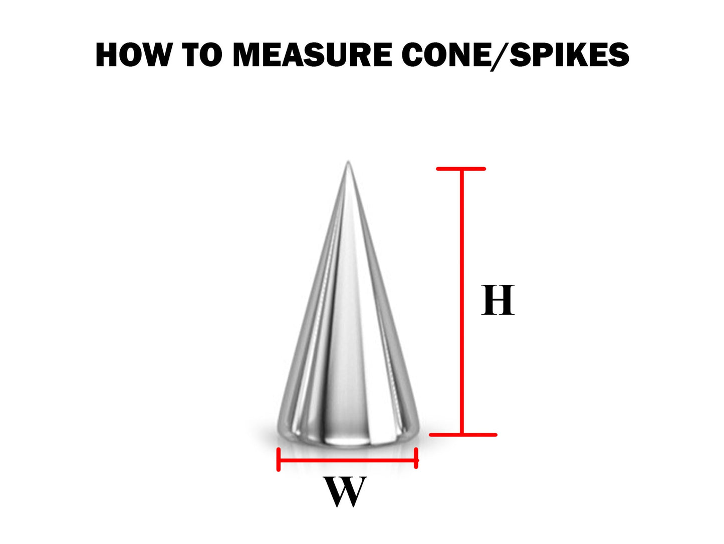 Titanium Spike Piercing, Threaded Spike and Cone Bundle Replacement Piercing Parts - 16g, 14g Attachment for Barbell, Labret, Horseshoe Bar