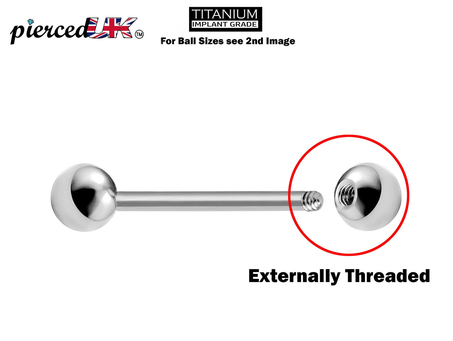 Titanium Nipple Barbell, Internal Barbell External Threaded 16g 14g Barbell Studs Body Piercing Also for Tongue Bar, Industrial Piercing