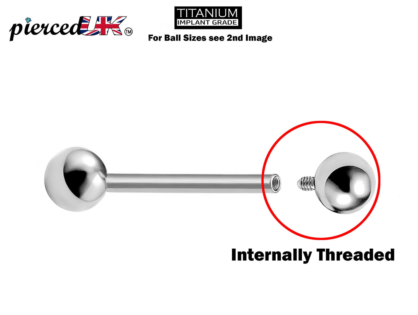 Titanium Nipple Barbell, Internal Barbell External Threaded 16g 14g Barbell Studs Body Piercing Also for Tongue Bar, Industrial Piercing