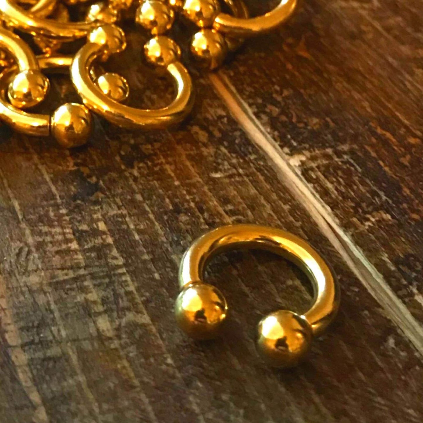 Gold Horseshoe Earrings, Nose Ring - Horseshoe Septum Ring - 00G, 0G, 1G, 2G, 4G, 6G, 8G, 10G, 12G, 14G 16G, 18G - Size 6mm to 19mm