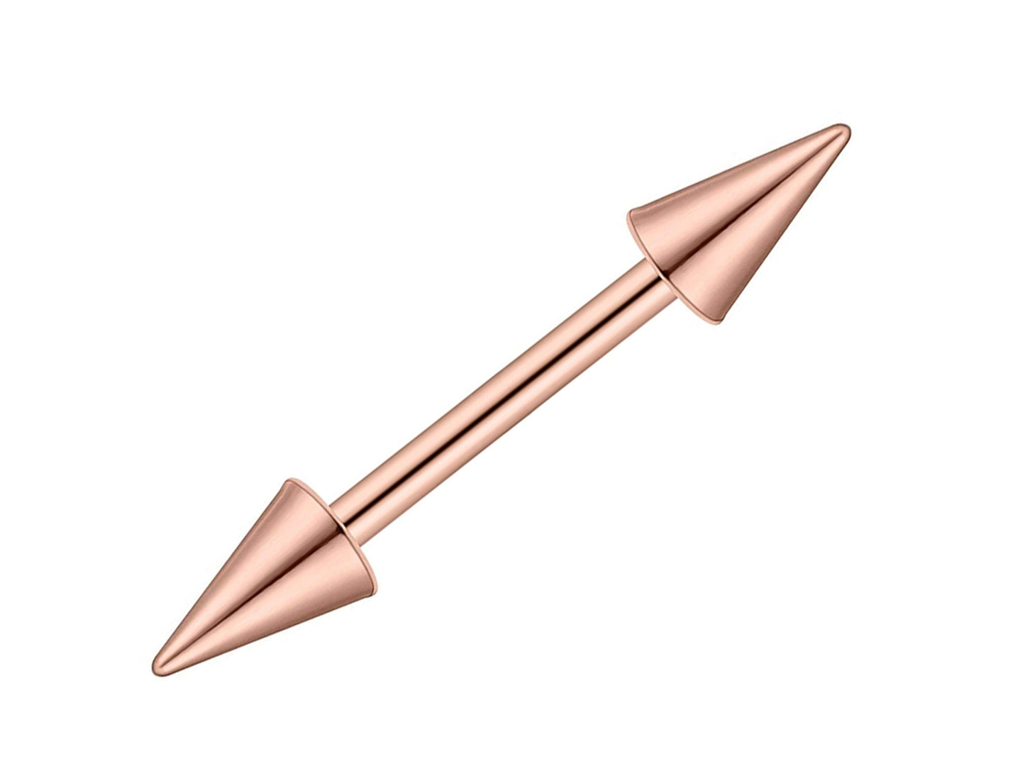 Spike Barbell Industrial Piercing – 18g, 16g, 14g (1.0, 1.2 & 1.6mm) Straight Barbell with Spike– Nipple, Cartilage, Ear Pierce