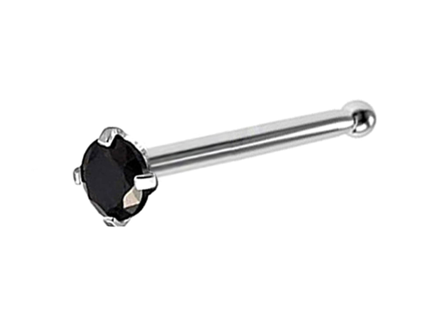 Nose Pin, Nose Studs - Nose Bone Stud with Prong Set CZ Crystals - Nose Piercing Size 18g (1.0mm)