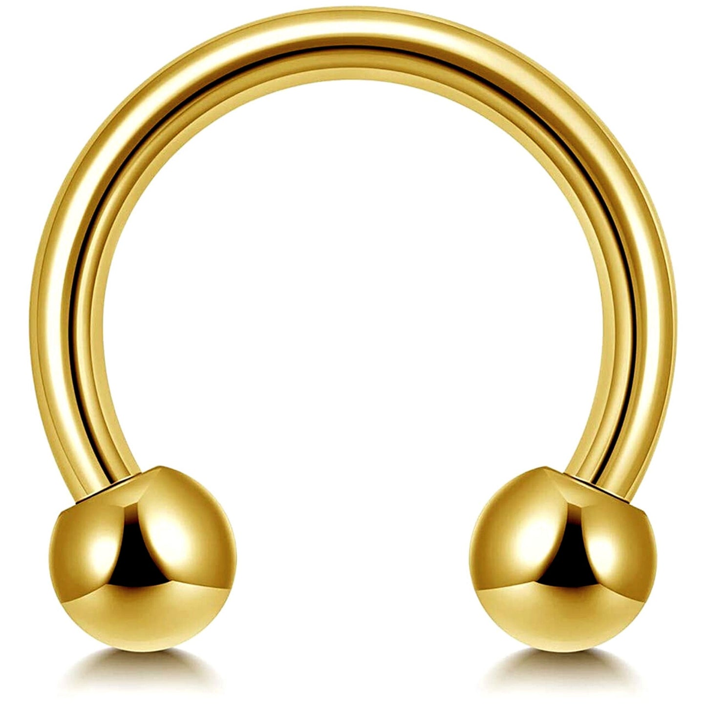 Circular Barbell Piercing, Horseshoe Septum Ring - 18G, 16G, 14G - Sizes 6mm to 16mm - Piercing for Nose, Eyebrow, Ears, Lip Ring, Nipple.