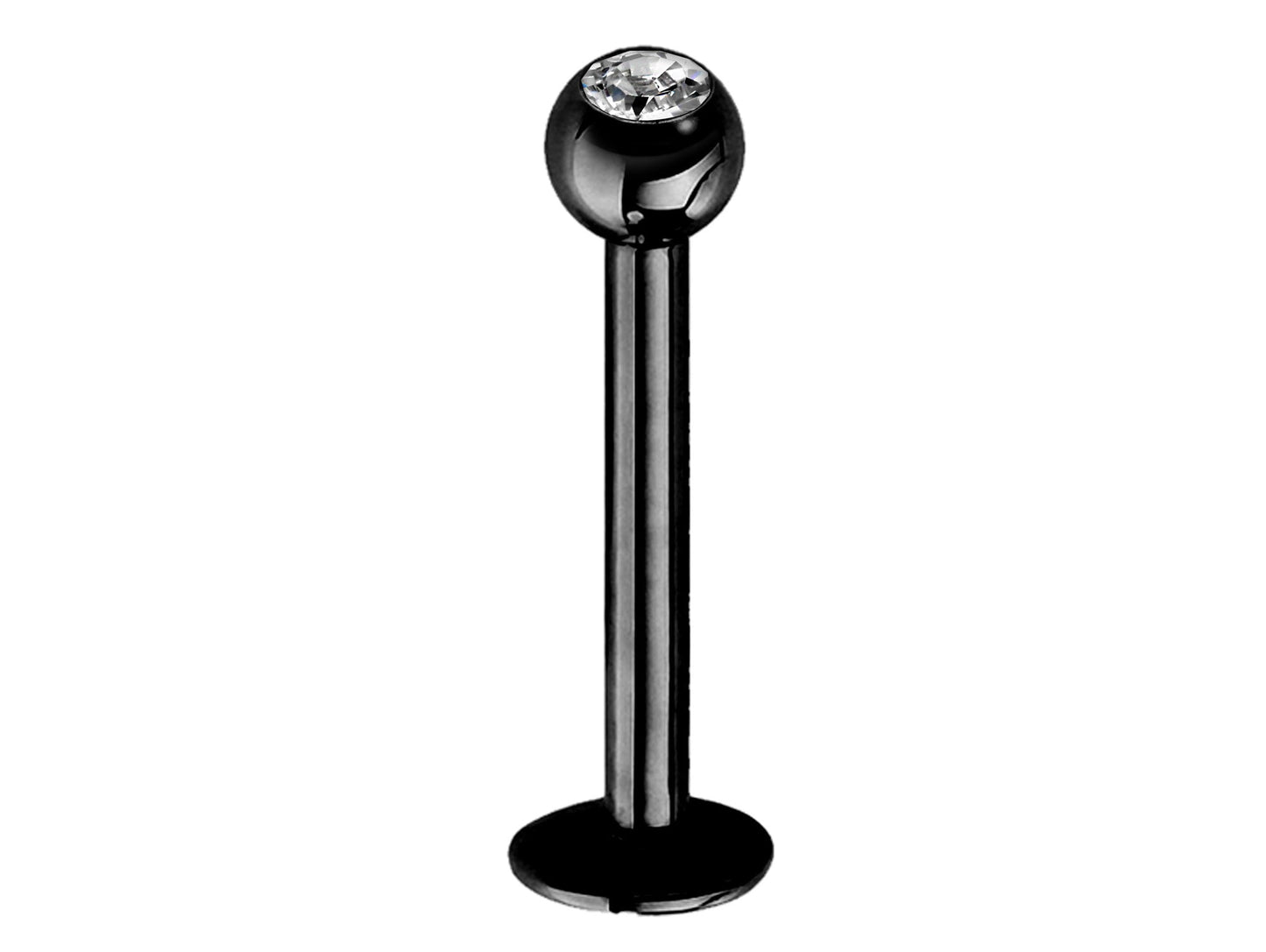 Labret Piercing, Labret Lip Stud – Lip Piercing available in many Colours Labret with Clear Crystal Top Gem Ball – 18g, 16g, 14g