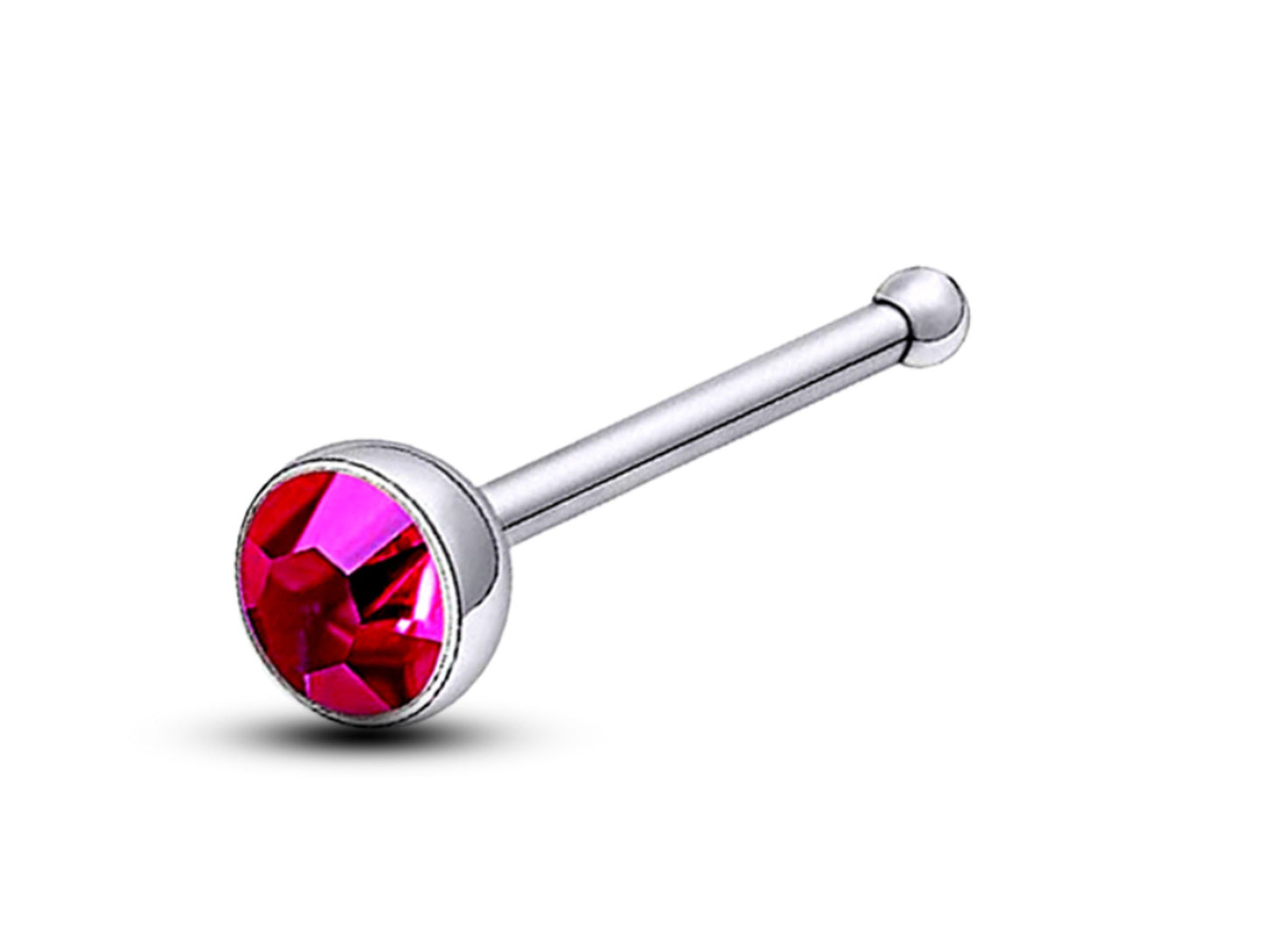 Nose Bone Stud, Nose Stud - Nose Pin with CZ Crystals - Nose Piercing Size 20G 18G - Nostril Ring, Nose Jewelry, Straight Nose Pin