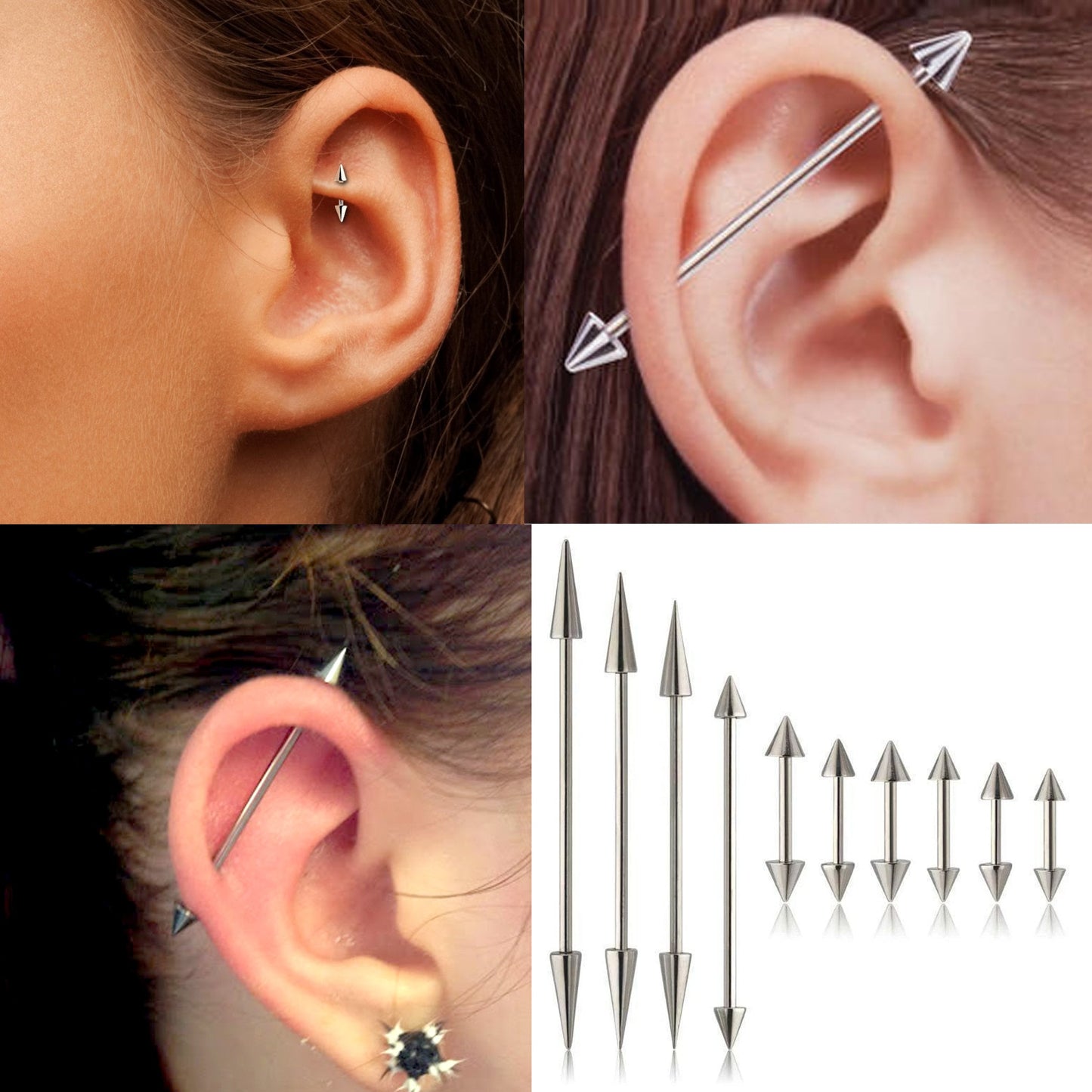 Titanium Spike, Cone 16G Barbel Piercing