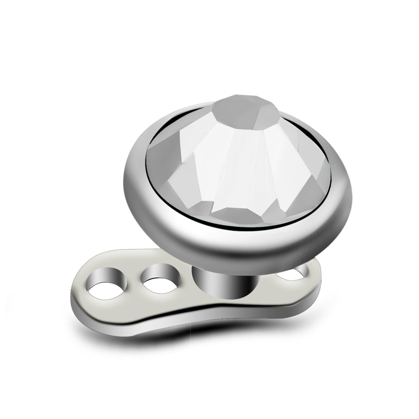 Dermal Piercing, Titanium Dermal Anchor – Micro Dermal Implant Piercing for Skin – 14g (1.6mm) and 5mm top Pyramid Gem – Piercing Kit
