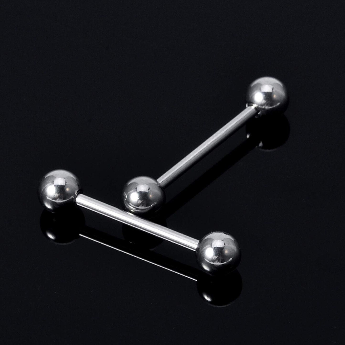 Barbell Piercing - Industrial - Barbell Stud – 18g, 16g, 14g – 2pcs Piercing for Tongue, Nipple Piercing, Ear, Tragus, Helix – 6mm to 44mm