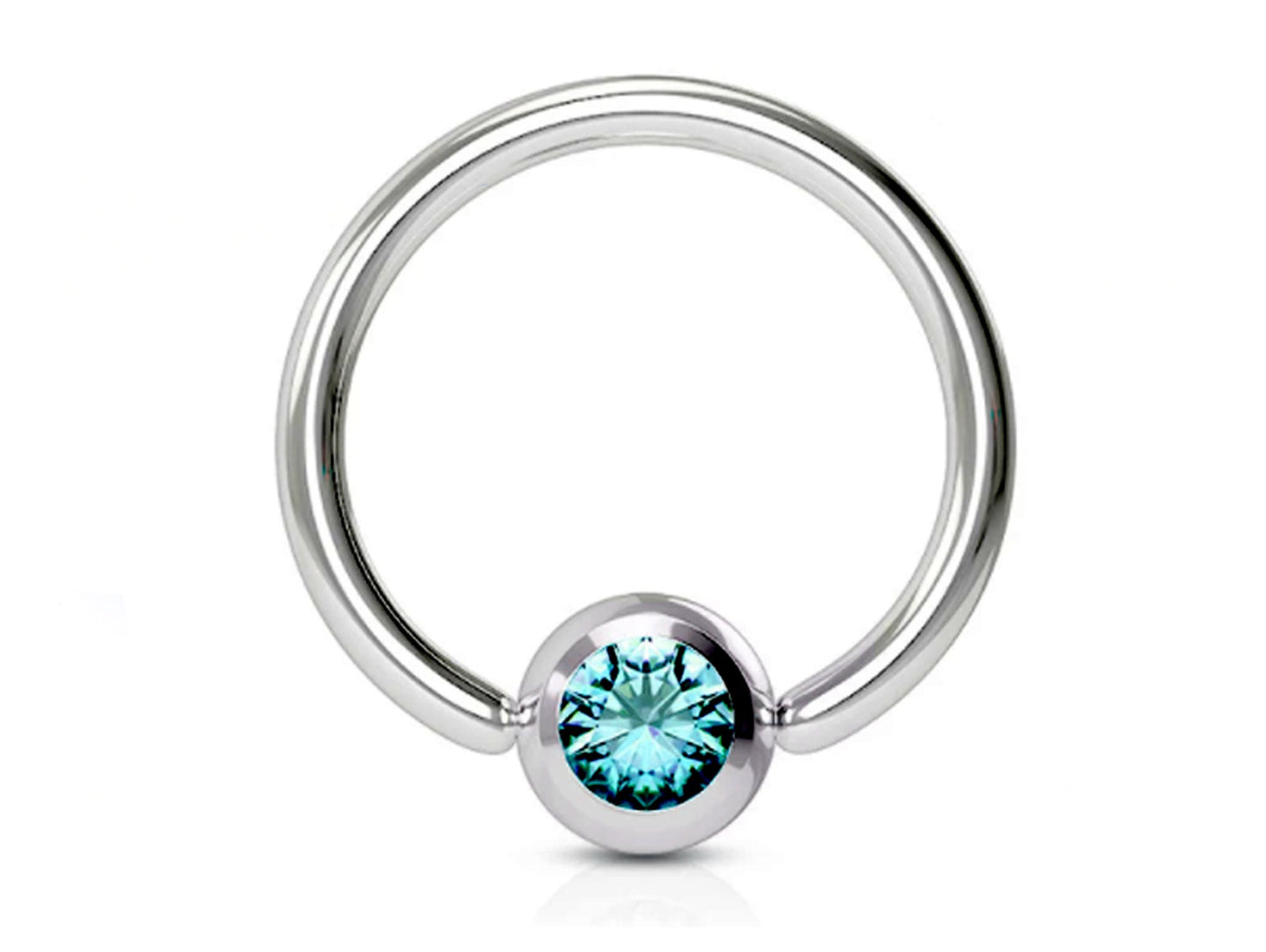 Captive Bead Ring, Captive Ball Earrings – Ball Closure Ball with Dimple Gem Ball - Piercing for Septum, Eyebrow, Nipple, Lip and More