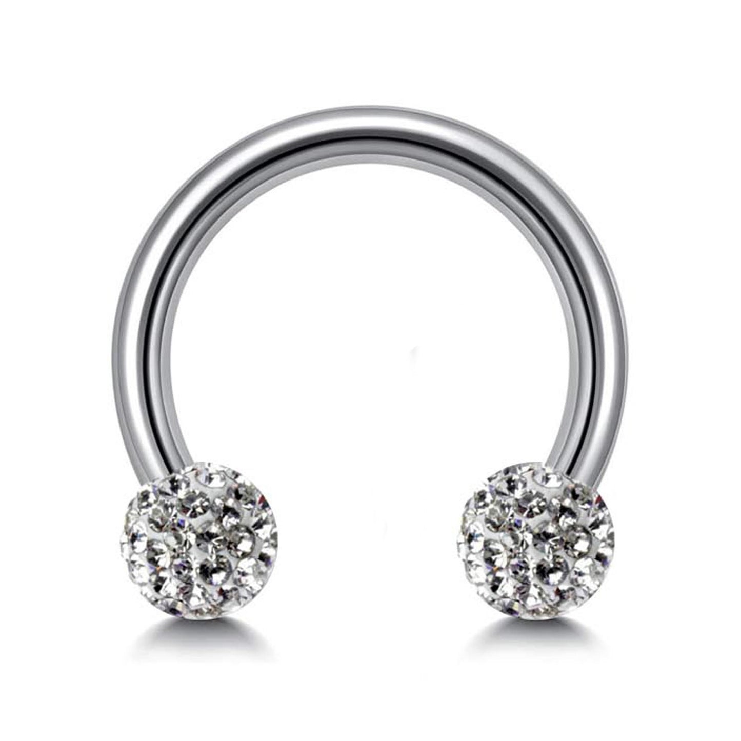 Titanium Septum Ring, Circular Barbell with Disco Balls - 18G, 14G, 16G - Sizes 6 to 16mm Piercing for Nose, Eyebrow, Ears, Lip Ring, Nipple
