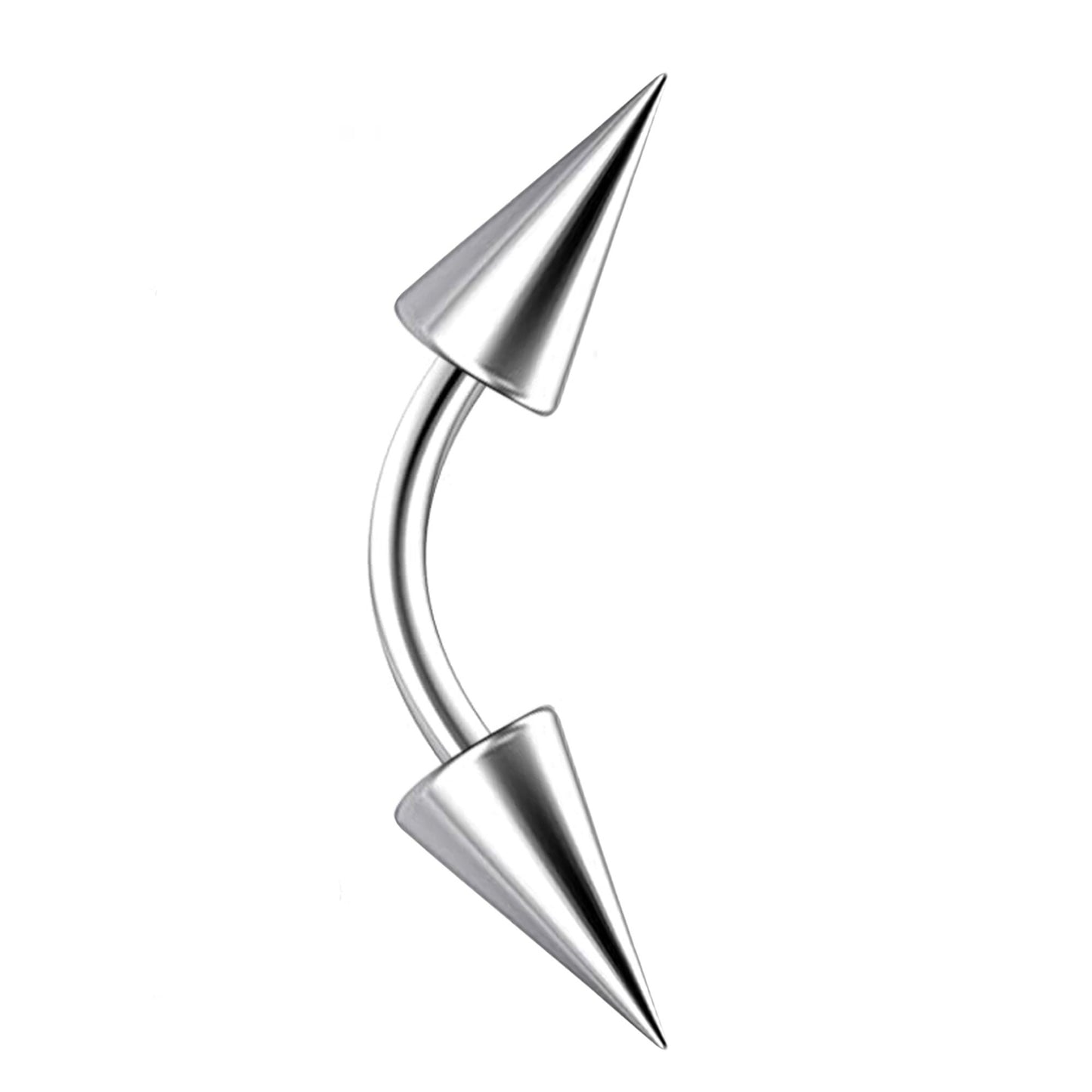 Curved Barbell Earrings - Customize Bent Barbell Piercing in 18g 16g 14g - Spike - Gem Ball - Multi Stone - Disco Ball - Plain Ball.
