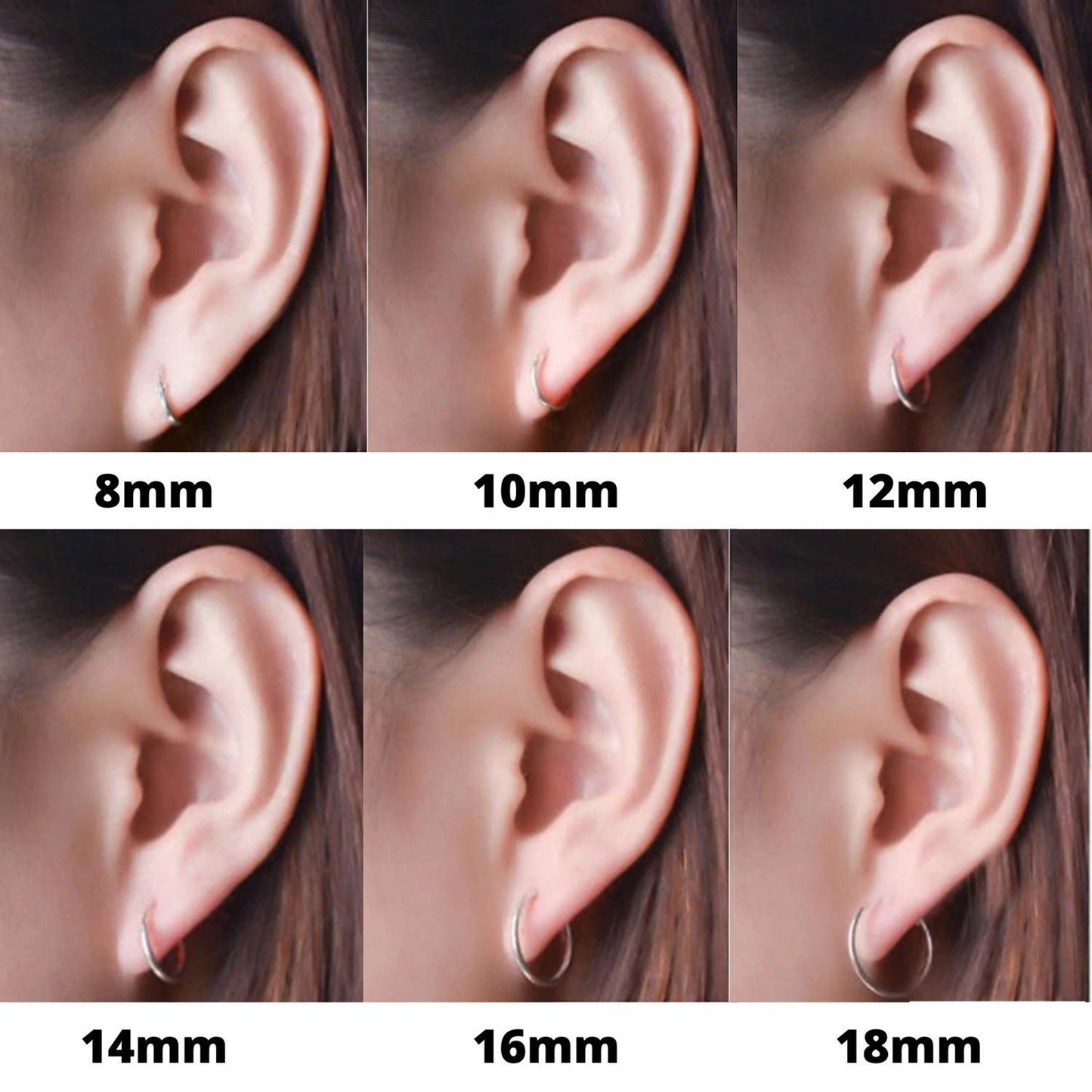 Hoop Earrings Silver - Set of 3 Pairs Hoop Earrings for Women - Comes in Sizes of 12mm, 14mm and 16mm - Silver, Gold, Rose Gold