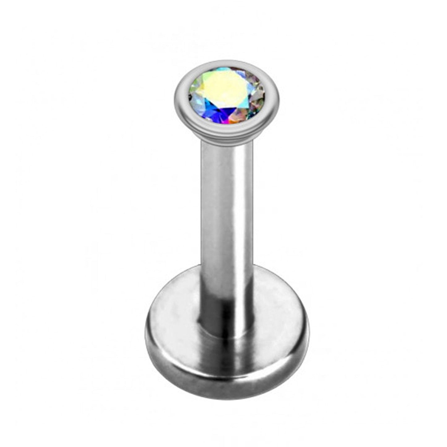 Labret Earring, Lip Jewelry – Internally threaded Round Top Crystals– 16g, 14g Labret Piercing Lip, Helix, Tragus, Cartilage