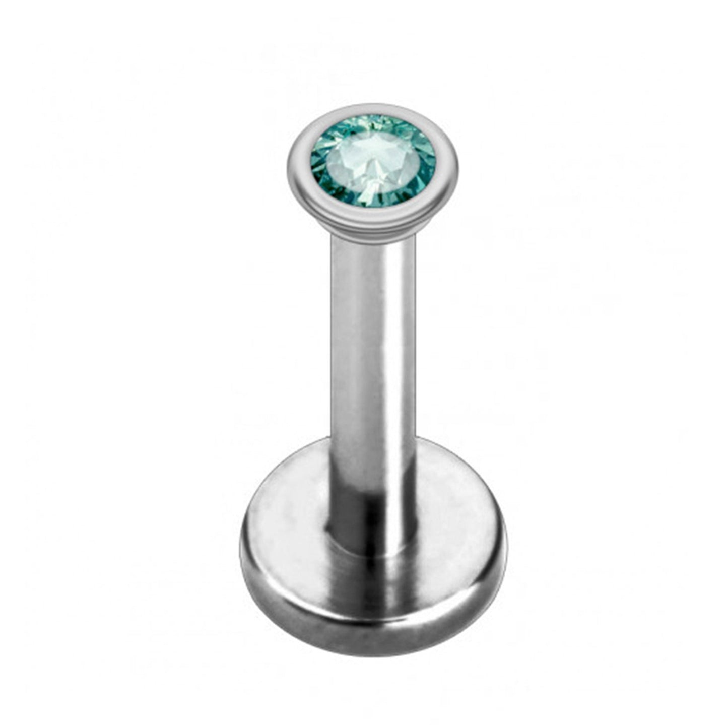 Labret Earring, Lip Jewelry – Internally threaded Round Top Crystals– 16g, 14g Labret Piercing Lip, Helix, Tragus, Cartilage