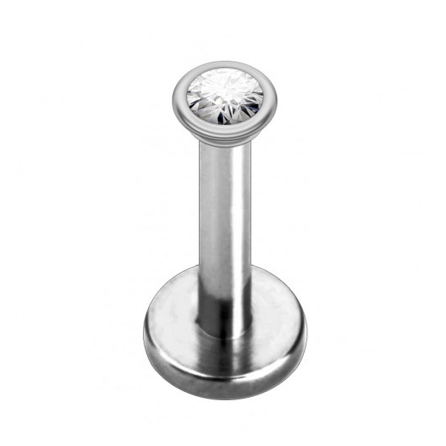 Labret Earring, Lip Jewelry – Internally threaded Round Top Crystals– 16g, 14g Labret Piercing Lip, Helix, Tragus, Cartilage