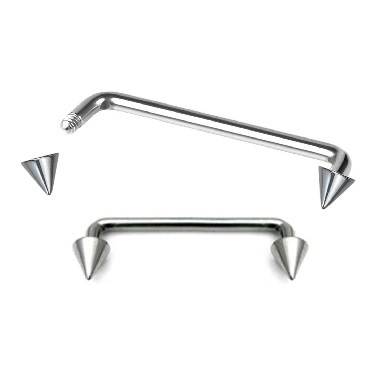 Titanium Spike Surface Piercing, Staple Barbell - Dermal Bar for Skin Piercing Body Modification and Body Jewellery