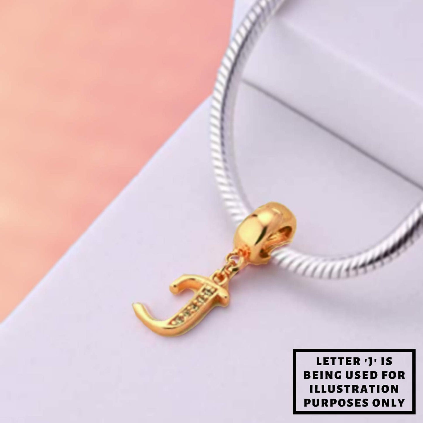 Gold Charm Letters, Initial Charm - Alphabet Letters for Charm Necklaces and Bracelet- Compatible for all types of European Bracelets
