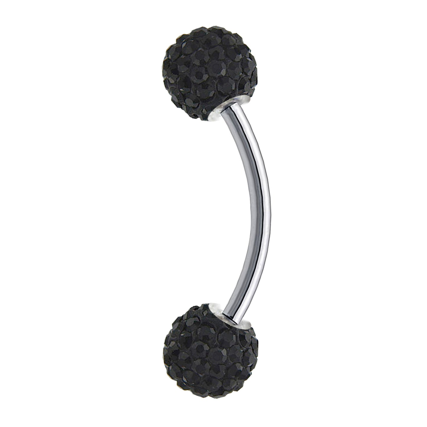 Daith Earring, Daith Piercing - Curved Barbell Piercing with Multi Crystal Ball - Piercing for Eyebrow, Ear, Belly Ring, and More