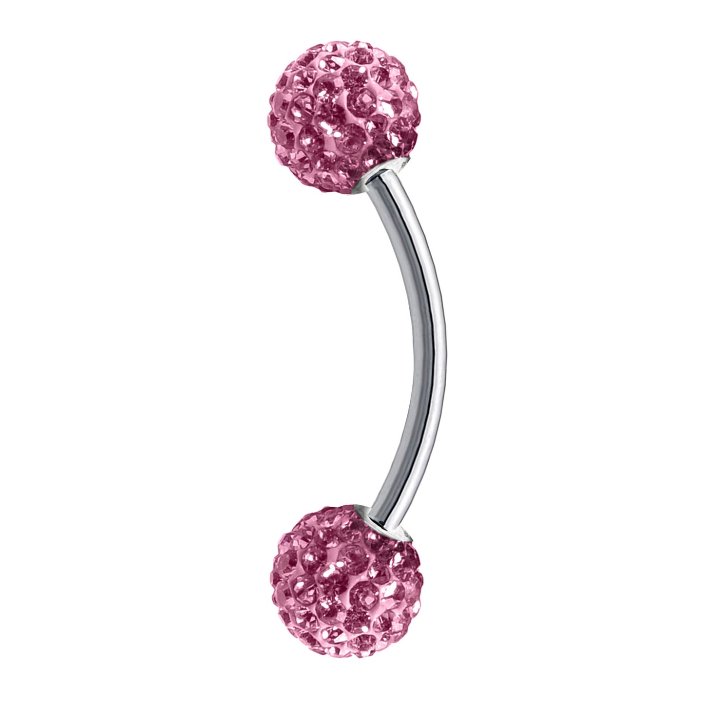 Daith Earring, Daith Piercing - Curved Barbell Piercing with Multi Crystal Ball - Piercing for Eyebrow, Ear, Belly Ring, and More