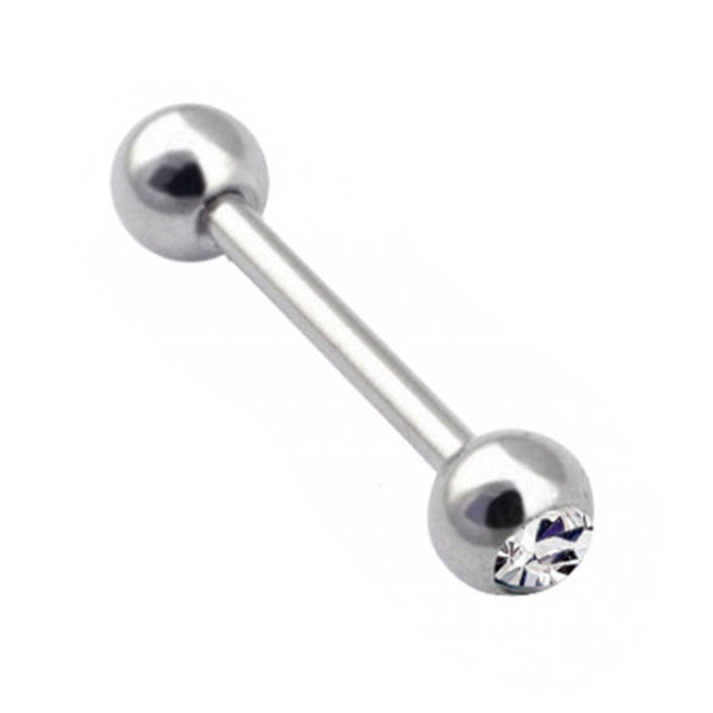 Titanium Barbell Piercing with Single Gem