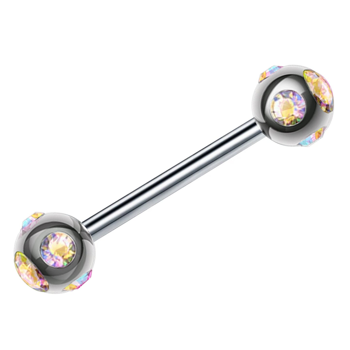 Barbell Earrings Industrial Barbell Piercing - 16g, 14g – Tongue Bar Piercing, Nipple Piercing, Ears, Lobes – Length from 6mm to 12mm