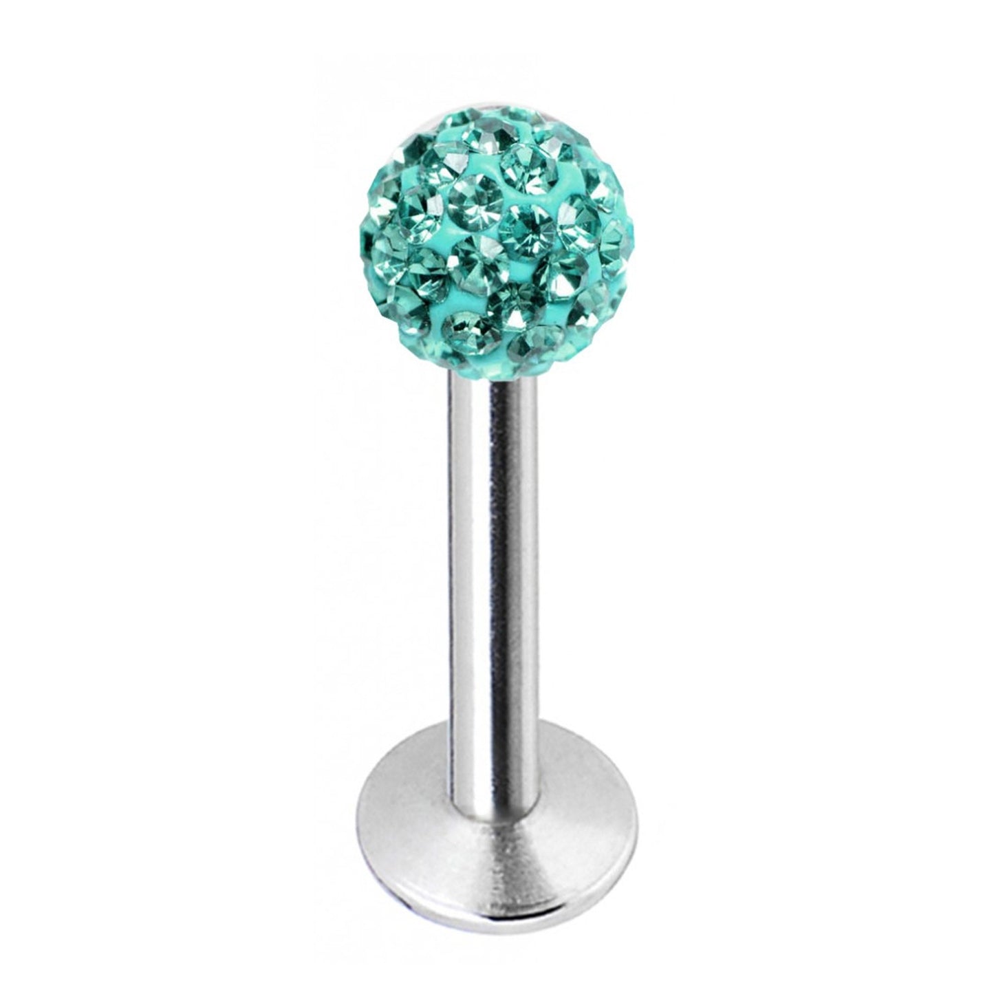 Labret Stud, Labret Piercing with Multi Crystal Ball – Flatback Lip Piercing Jewelry – Labret Piercing for Lip, Chin and More