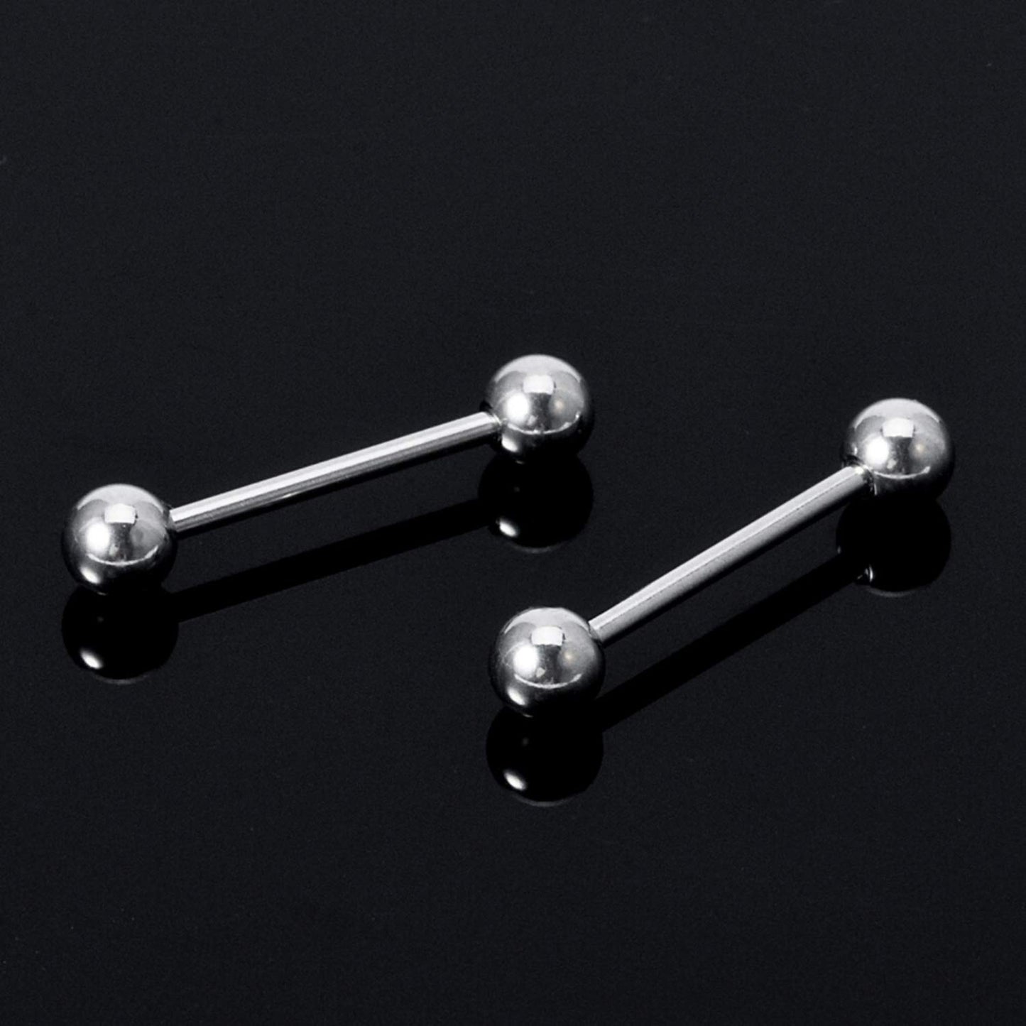 Barbell Piercing - Industrial - Barbell Stud – 18g, 16g, 14g – Piercing for Tongue, Nipple Piercing, Ear, Tragus, Helix – 6mm to 44mm