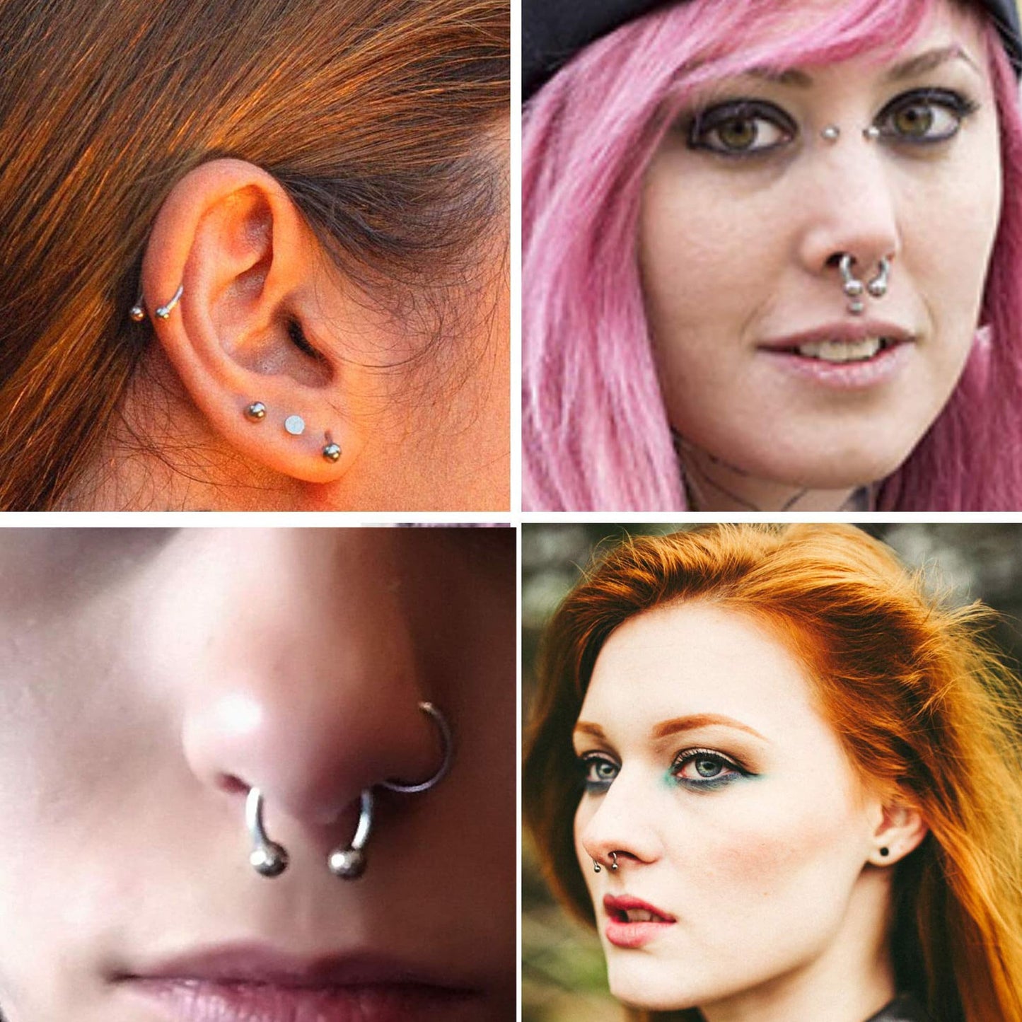 Black Horseshoe Earring - Titanium Septum Ring - 00G, 0G, 1G, 2G, 4G, 6G, 8G, 10G, 12G, 14G 16G, 18G - Size 6mm to 19mm