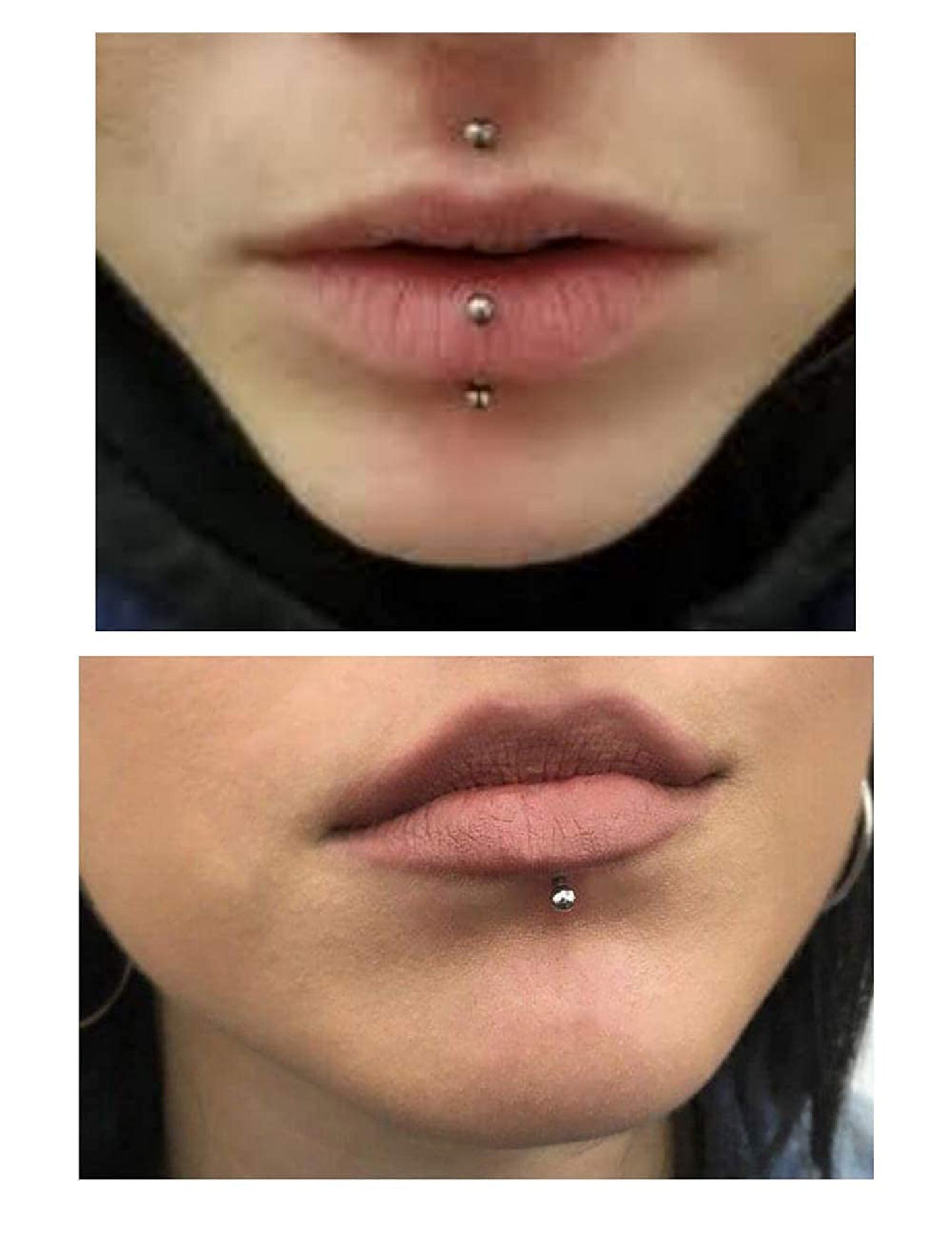 Labret Stud, Labret Lip Piercing – Internally threaded labret – 16g 14g Labret Piercing for Lip, Chin and More