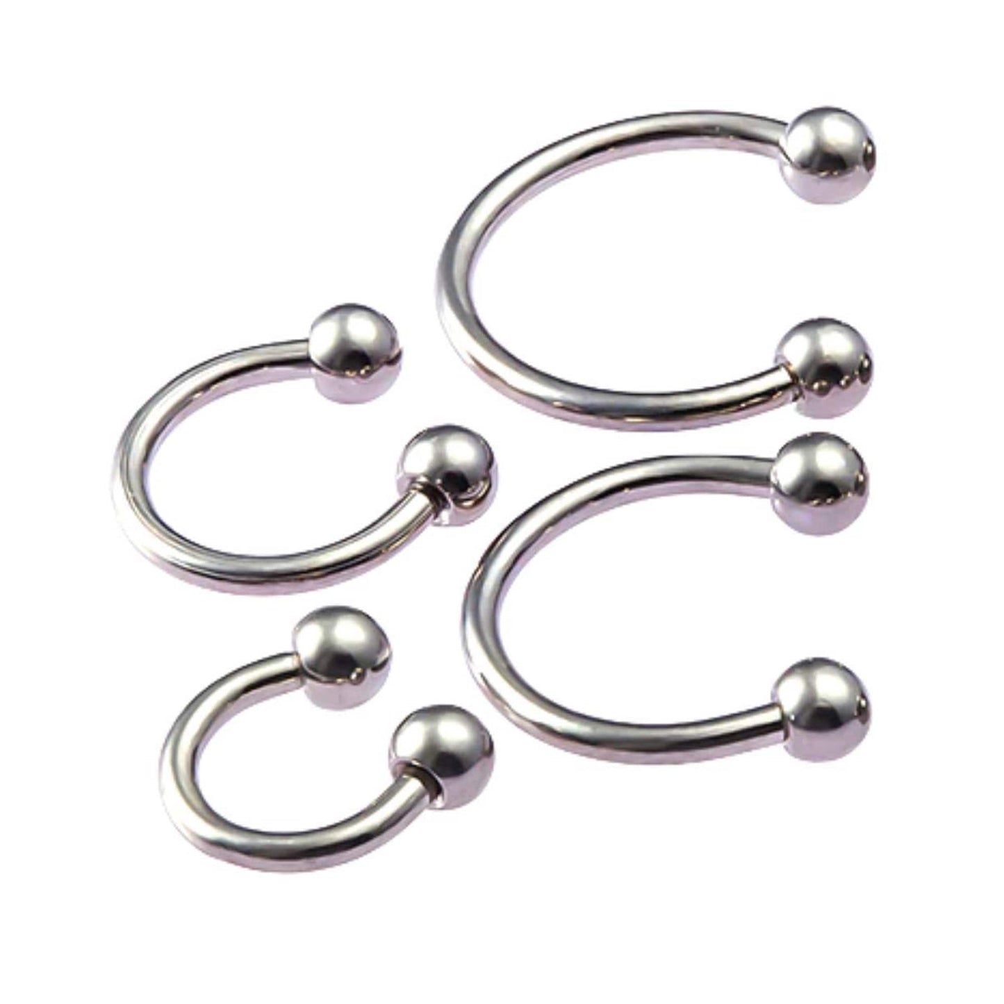 Horseshoe Nose Ring, Circular Barbell Piercing- Horseshoe Septum - 00G, 0G, 1G, 2G, 4G, 6G, 8G, 10G, 12G, 14G 16G, 18G - Sizes 6mm to 19mm
