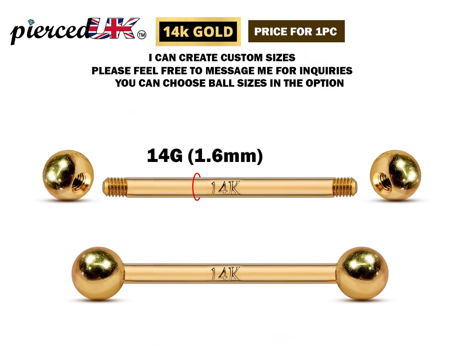 14K Piercing Jewellery