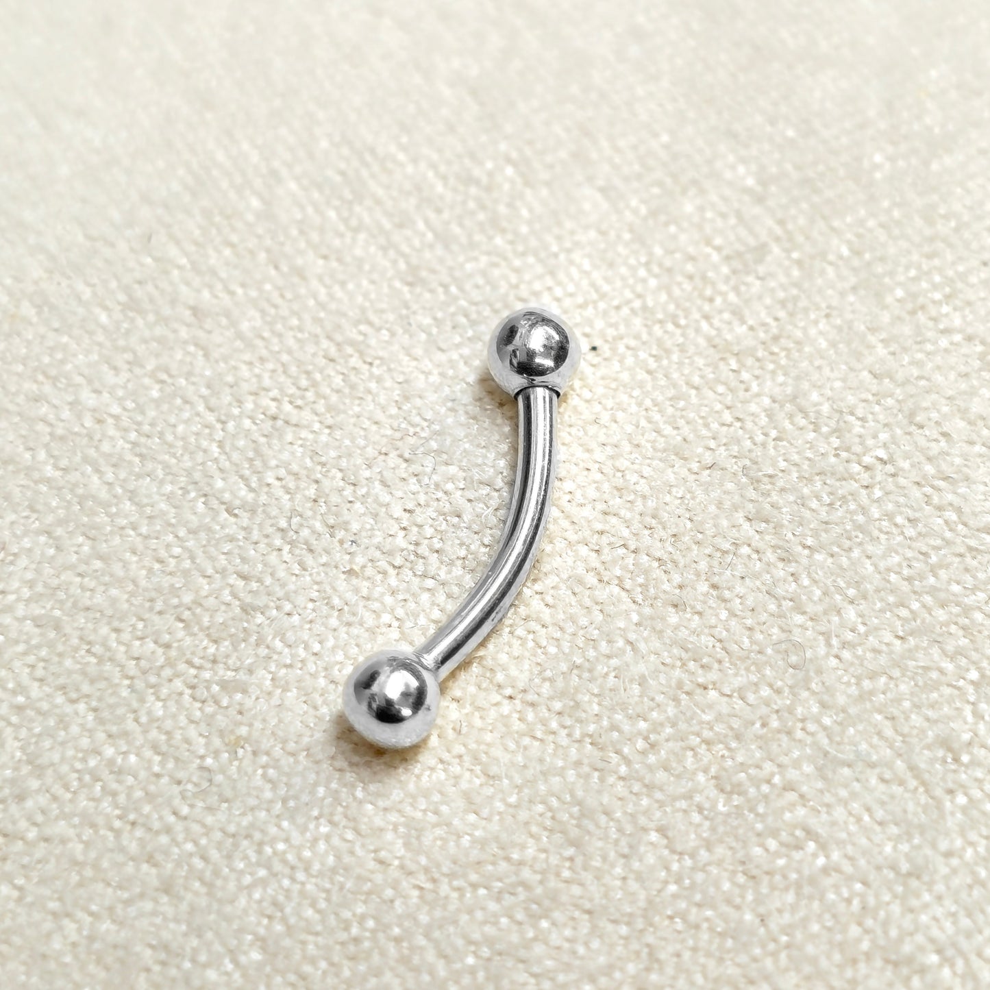 14K White Gold 16G Curved Barbell Piercing - 14K Gold Body Piercing for Eyebrow, Lip piercing, Rook Jewelry, Cartilage Bar