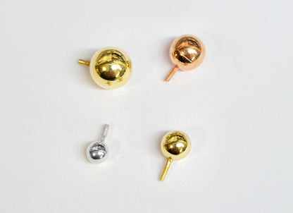 14K Gold Replacement Ball for Internally Threaded Piercing Labrets, Barbells Body Jewellery