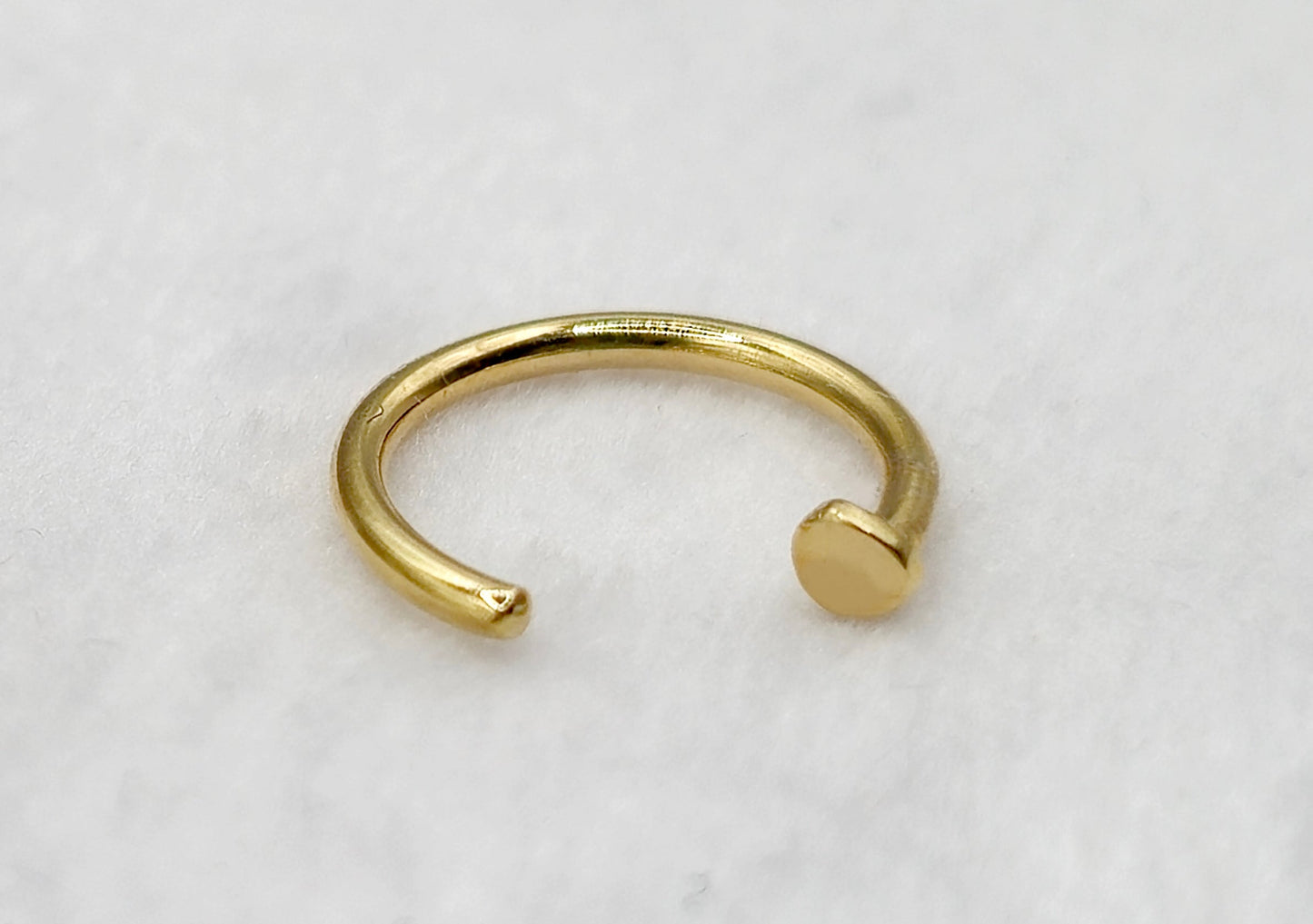 14K Gold Nose Ring, Nose Hoop Piercing