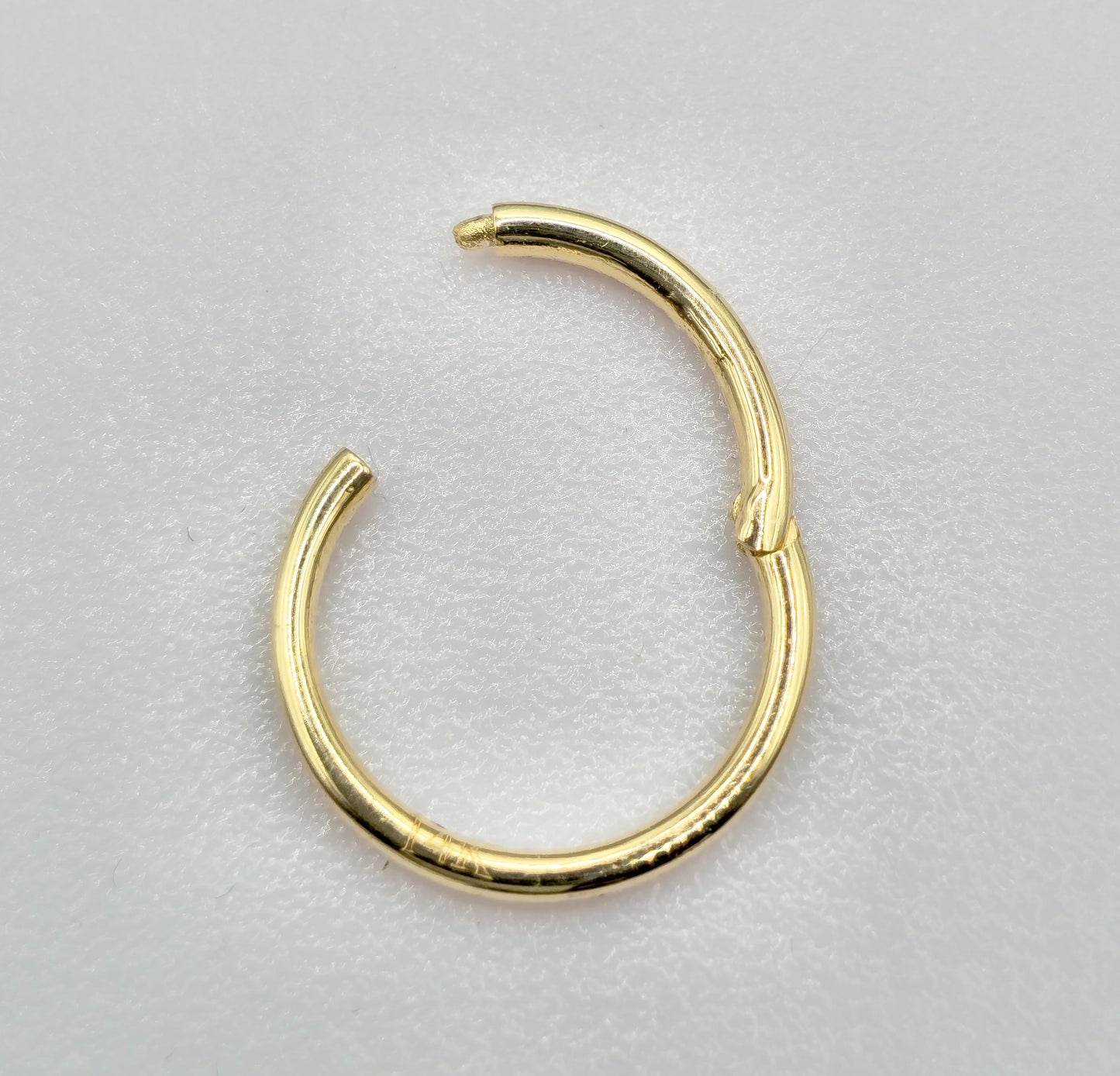 14K Gold Septum Nose Clicker Ring, Lip Piercing Hinged Ring - 20G, 16G Clicker Hoops Body Jewellery Ring - Solid Gold Piercings