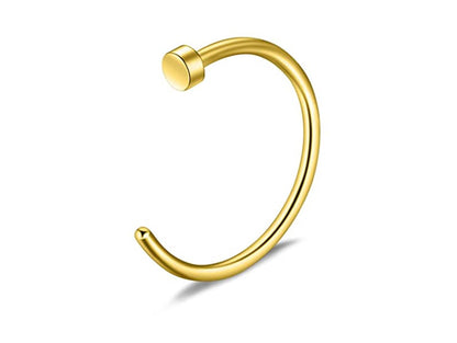 Nose Hoop, Titanium Nose Ring - C-Type Hypoallergenic Nose Ring Piercing - 20g, 18g. 16g, 14g Nostril Studs - Size 6mm to 12mm