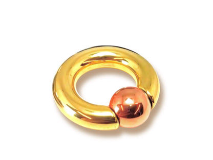 Titanium Gold Ball Closure Ring CBR Prince Albert Jewelry PA Rings with custom ball color Body Jewellery 2ga to 00ga sold as a single unit