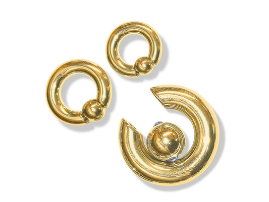 Gold PA Ring Prince Albert Piercing Jewelry Titanium Captive Bead Hoop CBR Large Size Body Jewellery 2ga to 00ga sold as a single unit