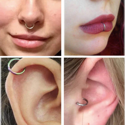 Segment Septum Ring, Hinged Nose Ring - 20G 18G 16G 14G 12G 10G 8G 00G - 6mm to 16mm