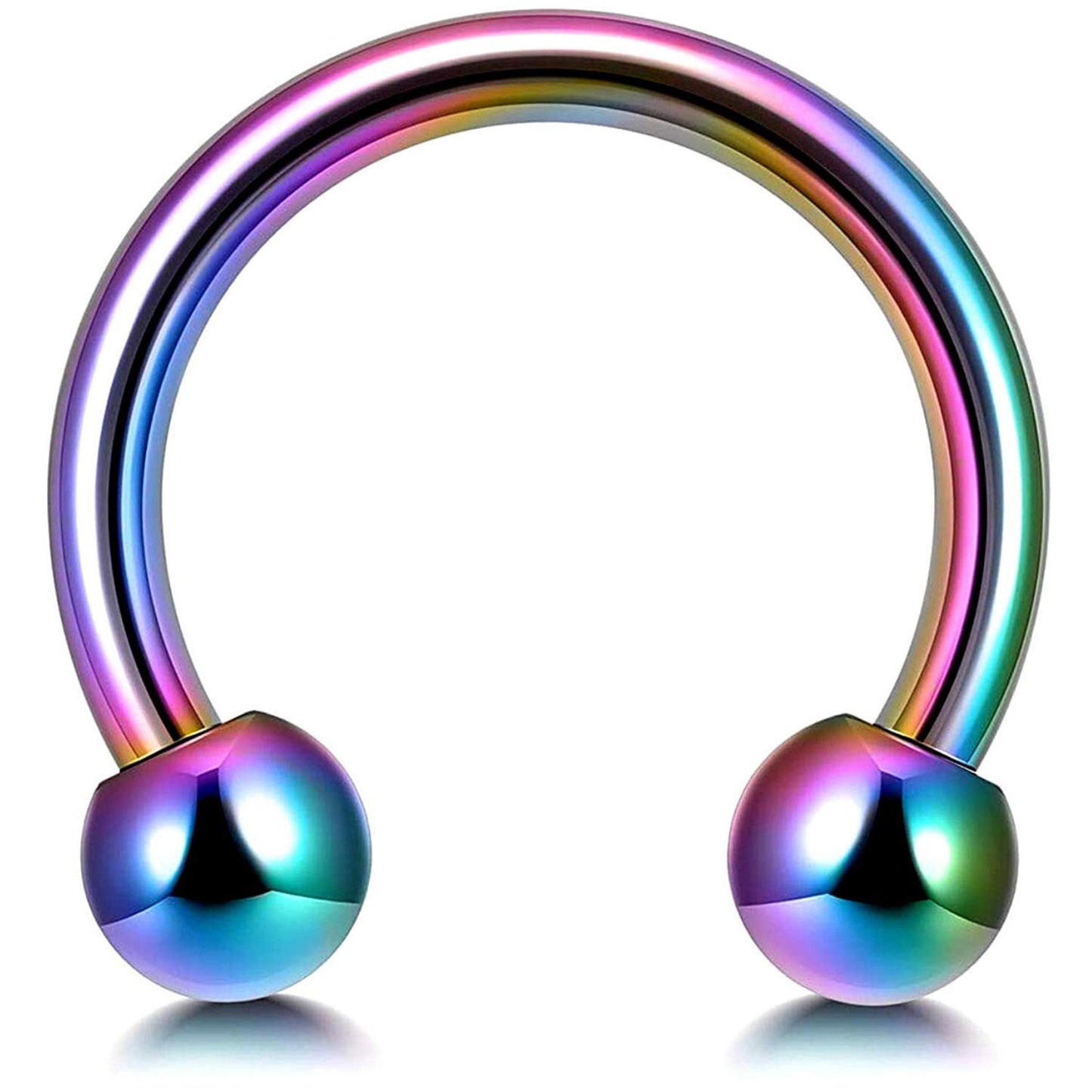 Circular Barbell Piercing, Horseshoe Septum Ring - 18G, 16G, 14G - Sizes 6mm to 16mm - Piercing for Nose, Eyebrow, Ears, Lip Ring, Nipple.