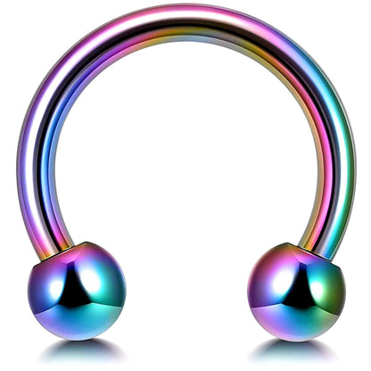 Circular Barbell Piercing, Horseshoe Septum Ring - 18G, 16G, 14G - Sizes 6mm to 16mm - Piercing for Nose, Eyebrow, Ears, Lip Ring, Nipple.