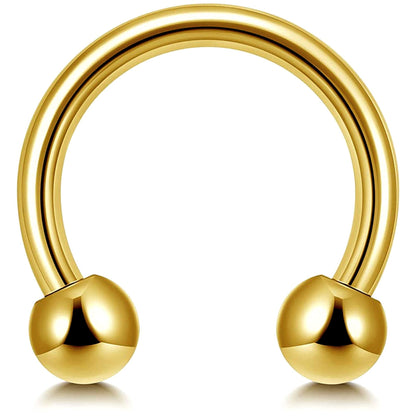 Circular Barbell Piercing, Horseshoe Septum Ring - 18G, 16G, 14G - Sizes 6mm to 16mm - Piercing for Nose, Eyebrow, Ears, Lip Ring, Nipple.