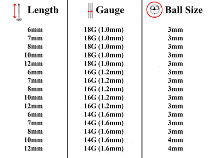 Labret Stud, Labret Piercing – 3pcs Flatback Lip Piercing Jewelry – Ball / Gem ball / Disco ball – Labret Piercing for Lip, Chin and More