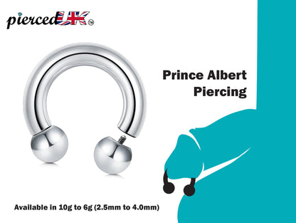 Big Gauge Circular Barbell CBB Horseshoe Ring Surgical Steel 316L