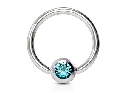 Captive Bead Ring, Captive Ball Earrings – Ball Closure Ball with Dimple Gem Ball - Piercing for Septum, Eyebrow, Nipple, Lip and More